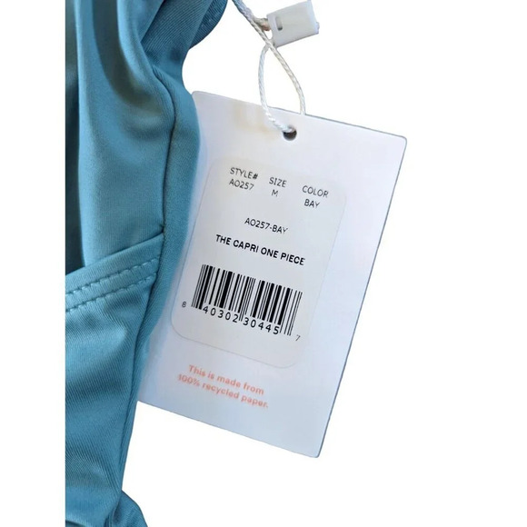 Andie Swim The Capri One Piece Bay Blue Eco Nylon Size Medium - Picture 6 of 7